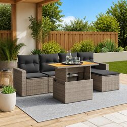 Versatile 6 Piece Outdoor Sofa Set with Cushions for Any Space