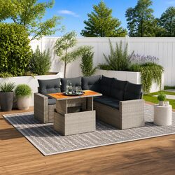 Practical 6 Piece Garden Sofa Set for Outdoor Living