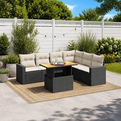 7 Piece Garden Sofa Set with Cushions