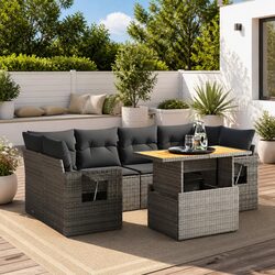 Practical 7 Piece Outdoor Garden Sofa Set with Cushions