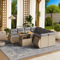 Versatile 9 Piece Garden Sofa Set for Outdoor Use