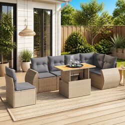 Practical 7 Piece Garden Sofa Set for Versatile Use