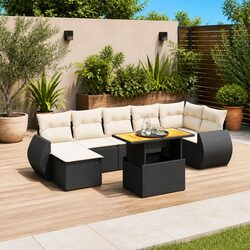8-Piece Black Outdoor Sofa Set for Relaxing Gatherings