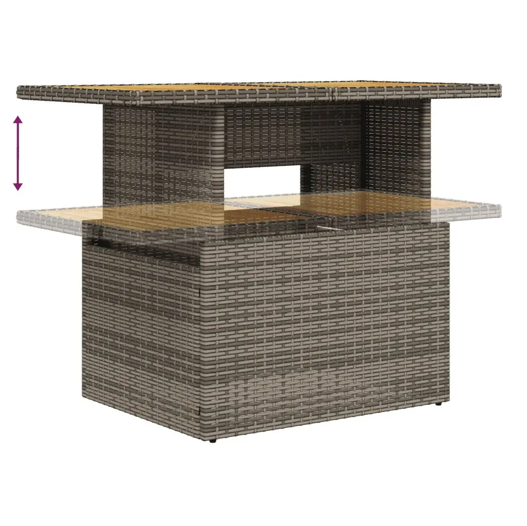 Garden Sofa Set PE Rattan 10 Piece Outdoor Furniture Modular Grey