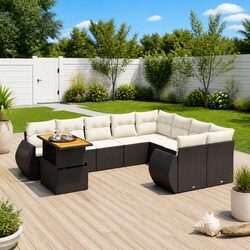 Versatile 10-Piece Sofa Set for Gardens and Patios