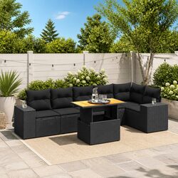 7 Piece Modular Garden Sofa Set for Relaxing Outdoors