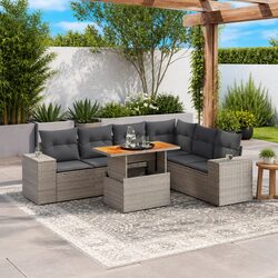 7 Piece Garden Sofa Set for Relaxing Outdoor Moments