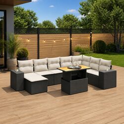 Practical 9-Piece Garden Sofa Set for Outdoor Use