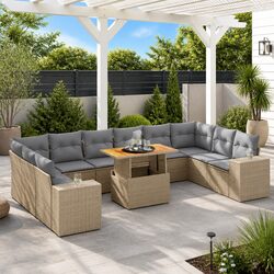Versatile 11-Piece Garden Sofa Set - Beige