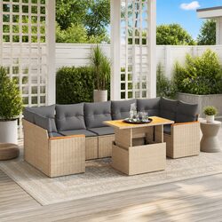 Versatile 8 Piece Garden Sofa Set with Cushions