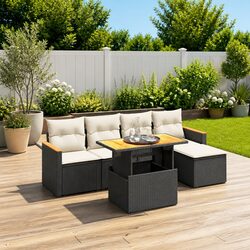 6 Piece Modular Garden Sofa Set for Practical Use