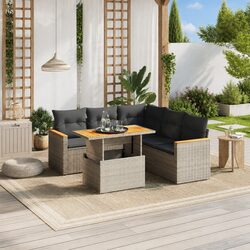 6-Piece Garden Sofa Set with Cushions