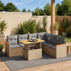 Practical 7 Piece Garden Sofa Set for Outdoor Relaxation