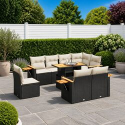 Practical 9 Piece Modular Garden Sofa Set for Outdoor Use