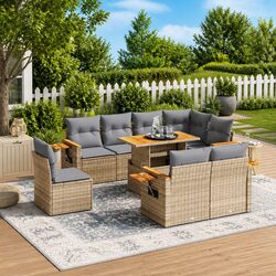 Practical 9 Piece Garden Sofa Set for Your Outdoor Area