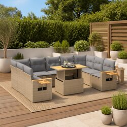 Practical 10-Piece Garden Sofa Set for Any Outdoor Space