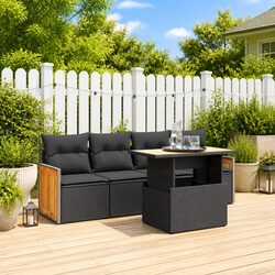 Versatile Black Garden Sofa Set for Any Outdoor Space