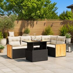 Practical Black 6-Piece Outdoor Sofa Set for Any Space