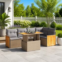 Practical 6-Piece Modular Garden Sofa Set for Any Space
