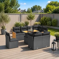 Practical 9-Piece Outdoor Sofa Set for Entertaining