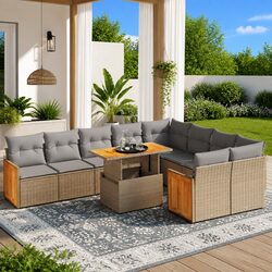 Versatile 10-Piece Outdoor Sofa Set for Your Backyard