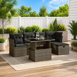 Perfect Fit: 6 Piece Outdoor Sofa Set for Your Garden