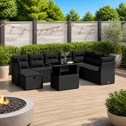 Practical 9-Piece Garden Sofa for Outdoor Living