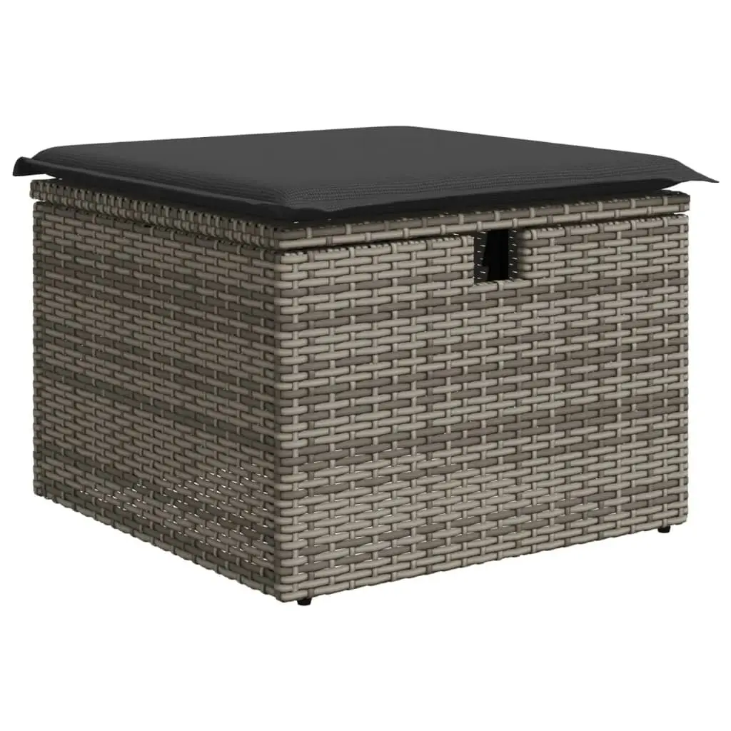 Garden Sofa Set PE Rattan 8 Piece Modular Outdoor Furniture Grey Patio Lounge