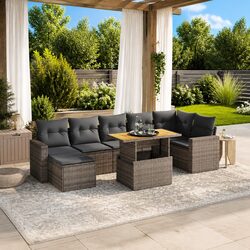 8 Piece Garden Sofa Set Outdoor Furniture Patio Lounge with Cushions Grey