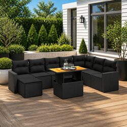 Versatile 9-Piece Garden Sofa Set for Any Outdoor Area