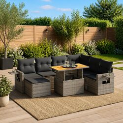 Practical 8-Piece Modular Garden Sofa Set for Home Use