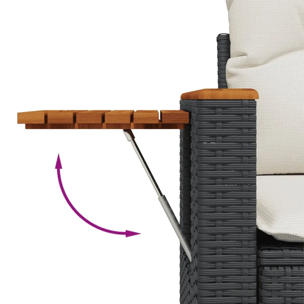 Garden Sofa Set PE Rattan Modular 8 Piece Outdoor Furniture Black