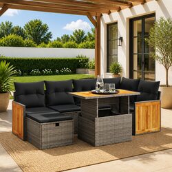 Perfectly Suited for Your Outdoor Gatherings: 7 Piece Sofa Set