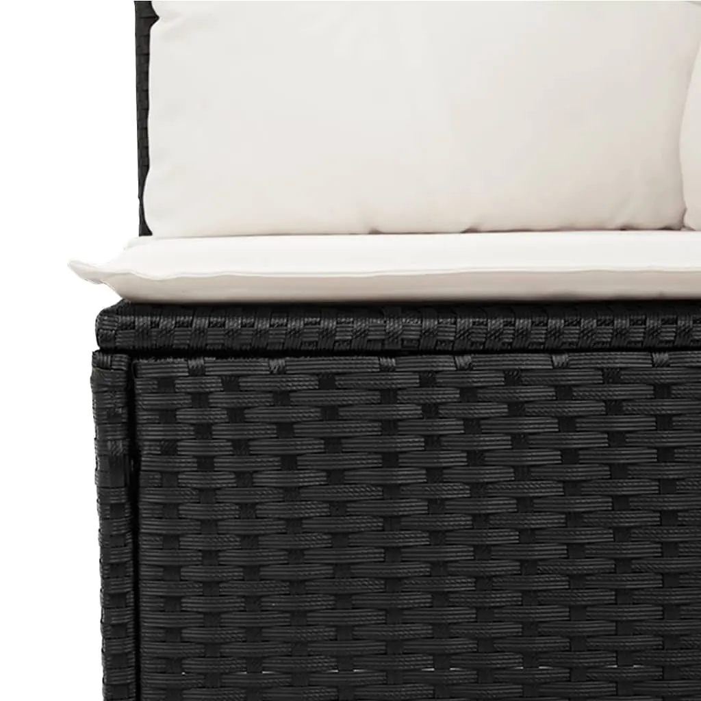 Garden Sofa Set 11 Piece Outdoor Furniture Black Poly Rattan Patio Lounge