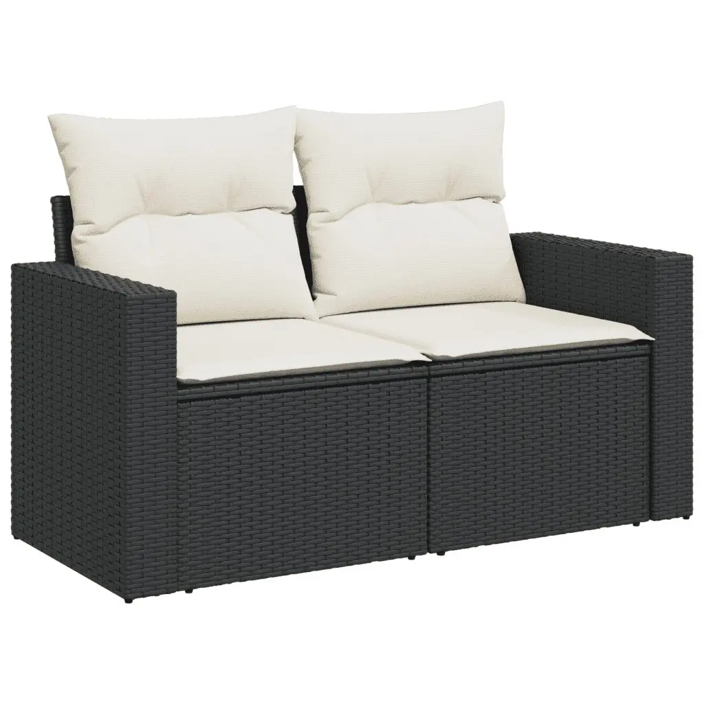 Garden Sofa Set 11 Piece Outdoor Furniture Patio Black Poly Rattan Modular