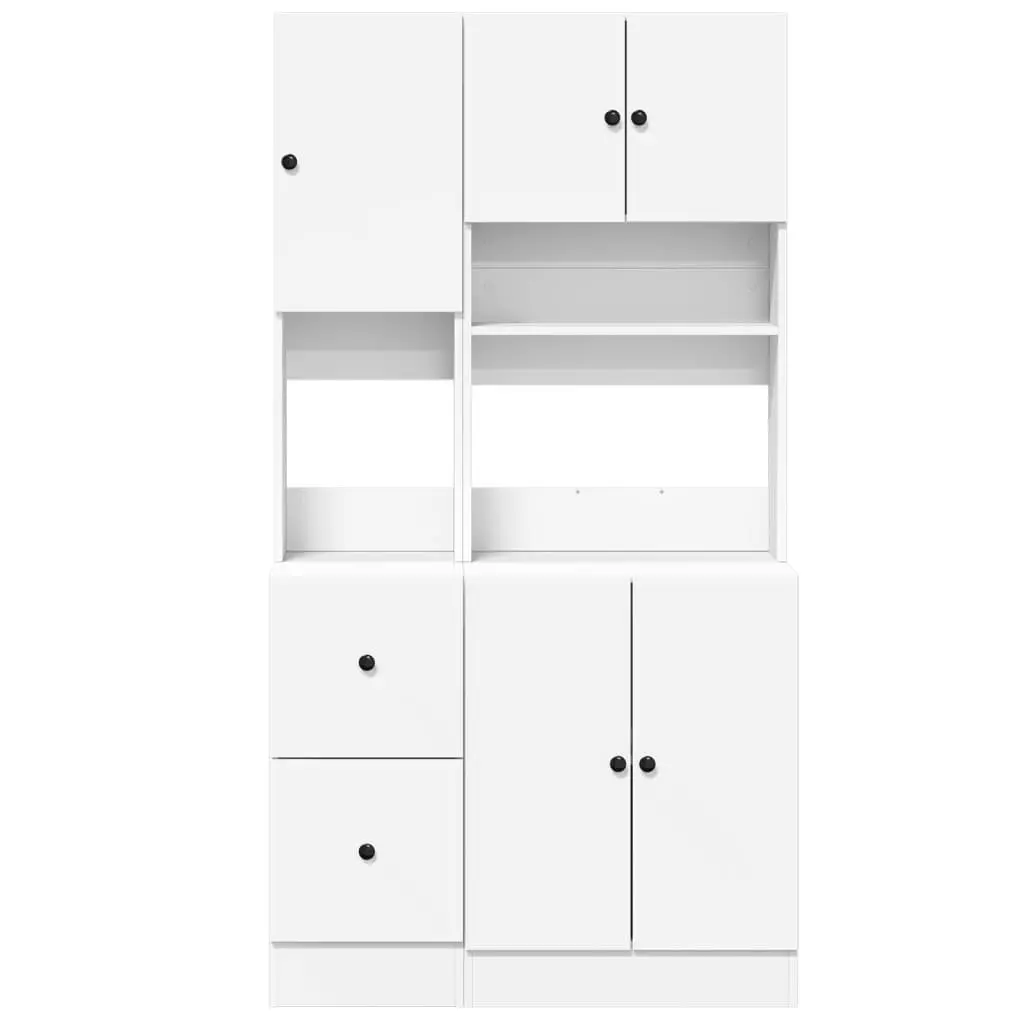 Kitchen Cabinet Storage Unit Engineered Wood White 95x50x180cm with Doors Drawers