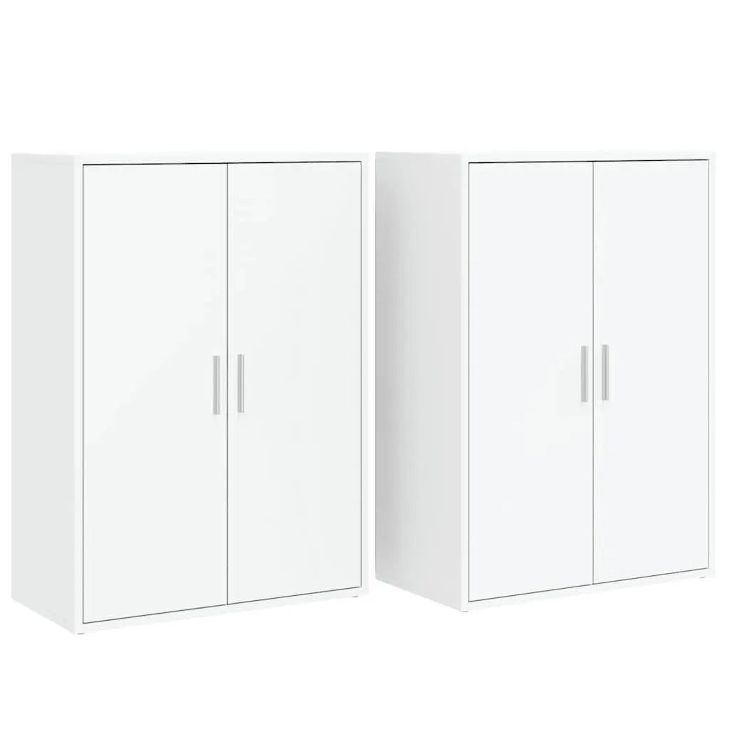 White Engineered Wood Sideboard Storage Cabinet Buffet Living Room Furniture