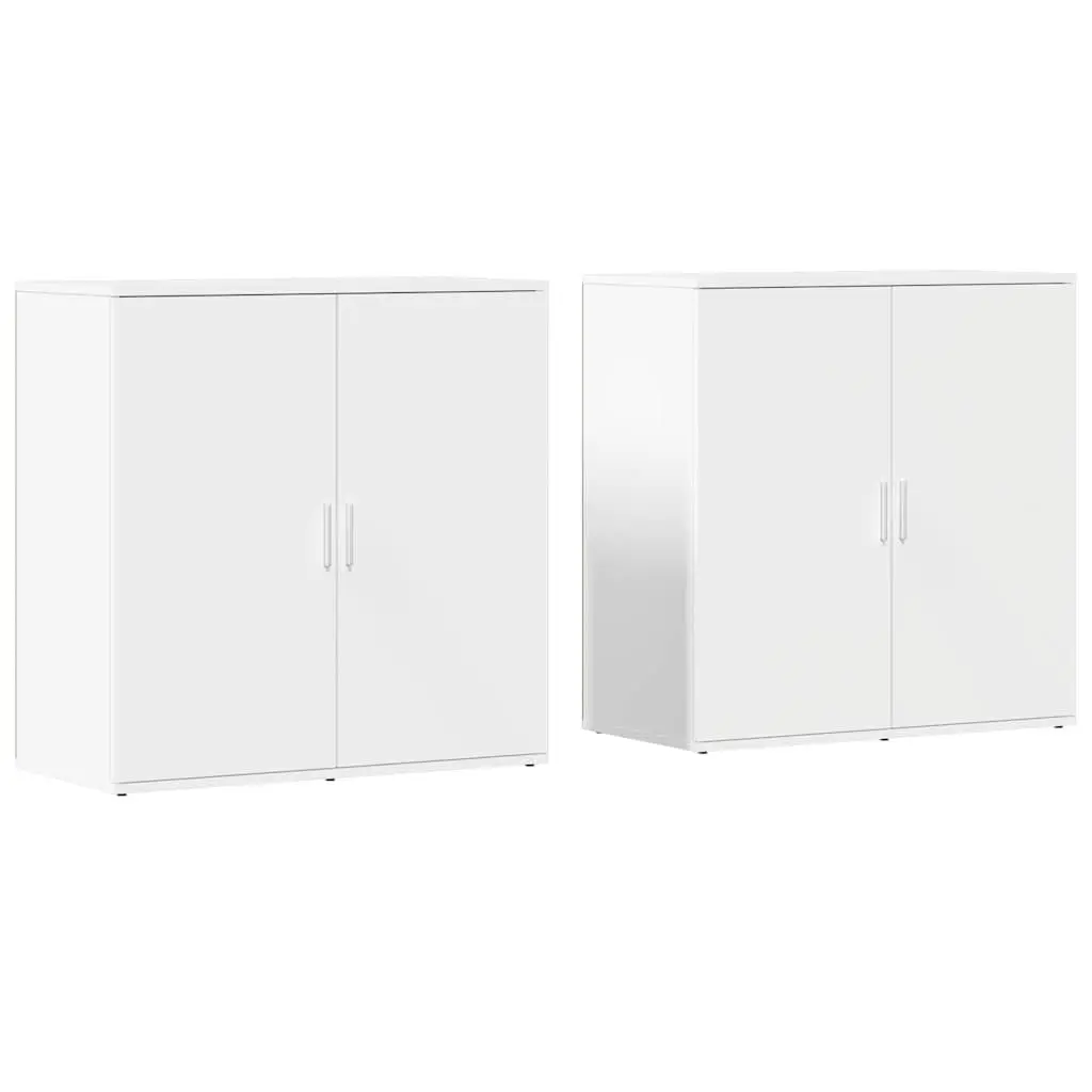 Sideboard Cabinet 2 pcs White 79x38x80 cm Storage Buffet Engineered Wood