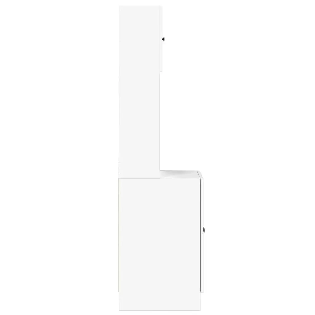 Storage Unit Kitchen Cabinet Engineered Wood White Doors Drawers 60W x 50D x 180H cm