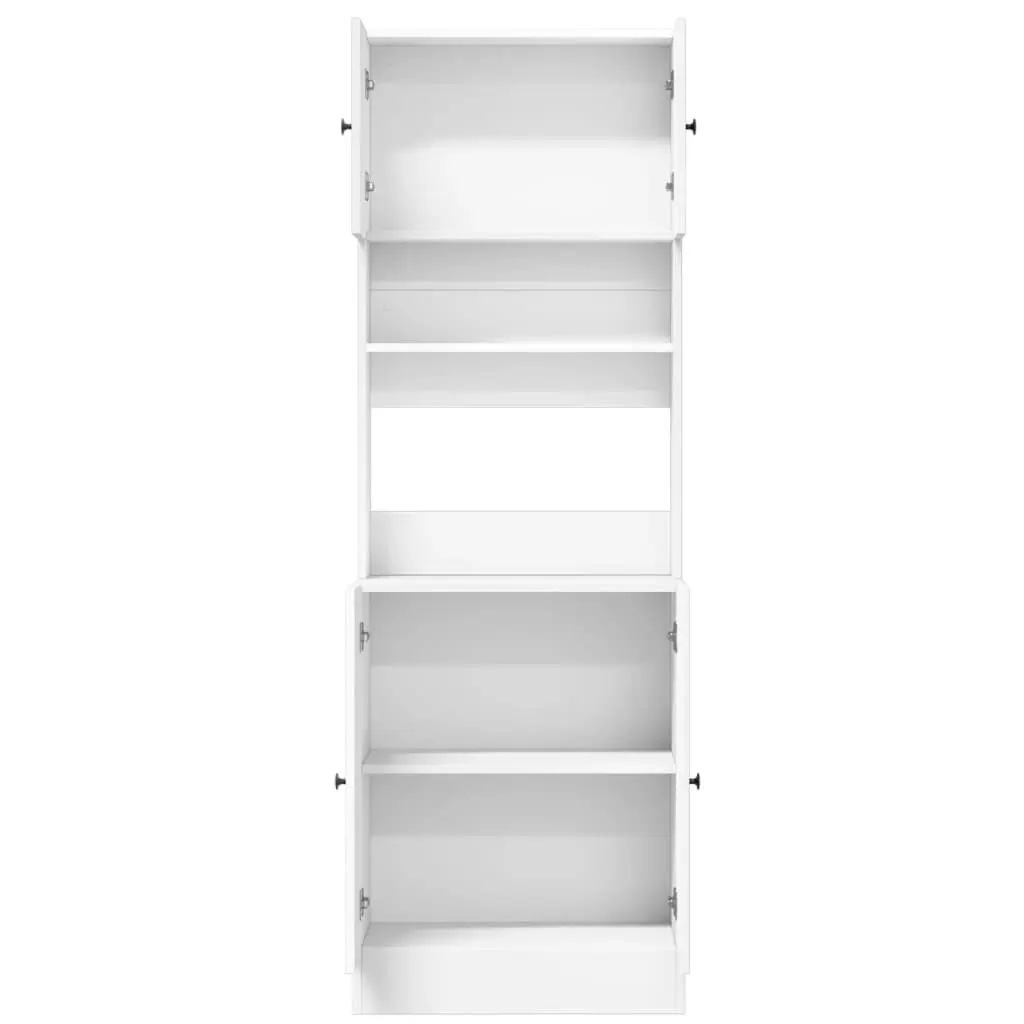 Storage Unit Kitchen Cabinet Engineered Wood White Doors Drawers 60W x 50D x 180H cm