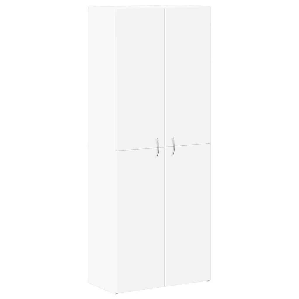 File Cabinet Engineered Wood 60W x 32D x 153H cm White 4 Compartment Storage Office Furniture
