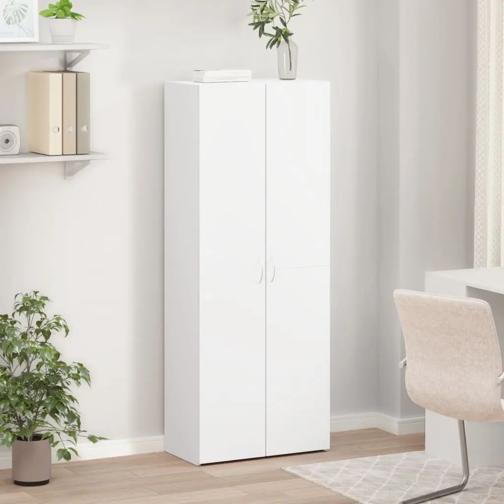 File Cabinet Engineered Wood 60W x 32D x 153H cm White 4 Compartment Storage Office Furniture