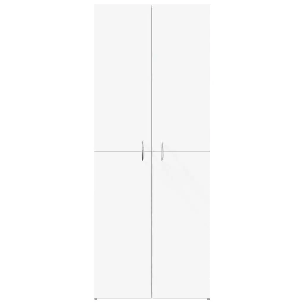File Cabinet Engineered Wood 60W x 32D x 153H cm White 4 Compartment Storage Office Furniture