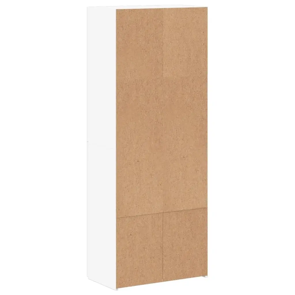 File Cabinet Engineered Wood 60W x 32D x 153H cm White 4 Compartment Storage Office Furniture