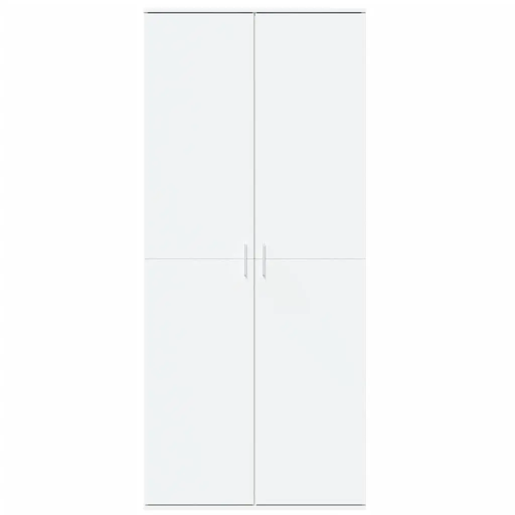 Highboard Cabinet White Engineered Wood 80cm x 35cm x 180cm Storage Unit with Doors