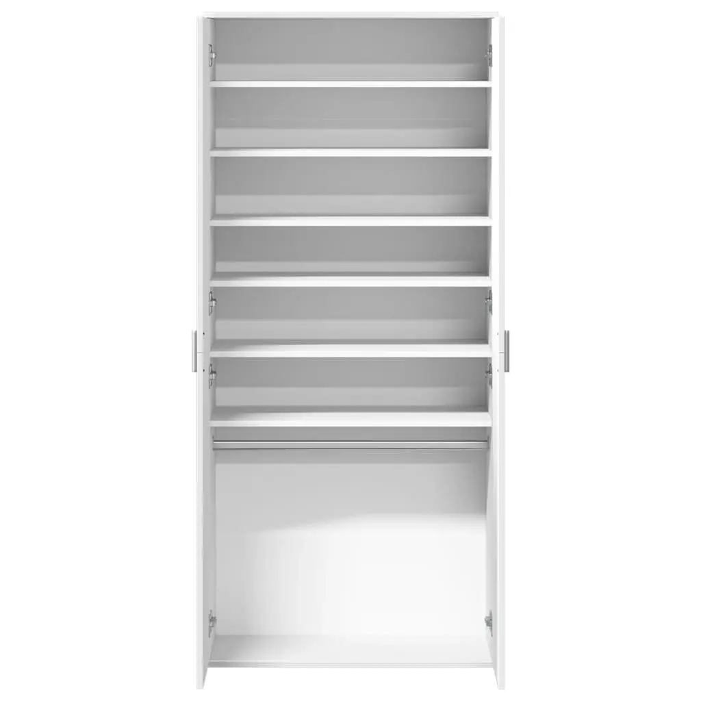 Shoe Storage Organizer White Engineered Wood Tall Wardrobe Cupboard 80x39x178cm