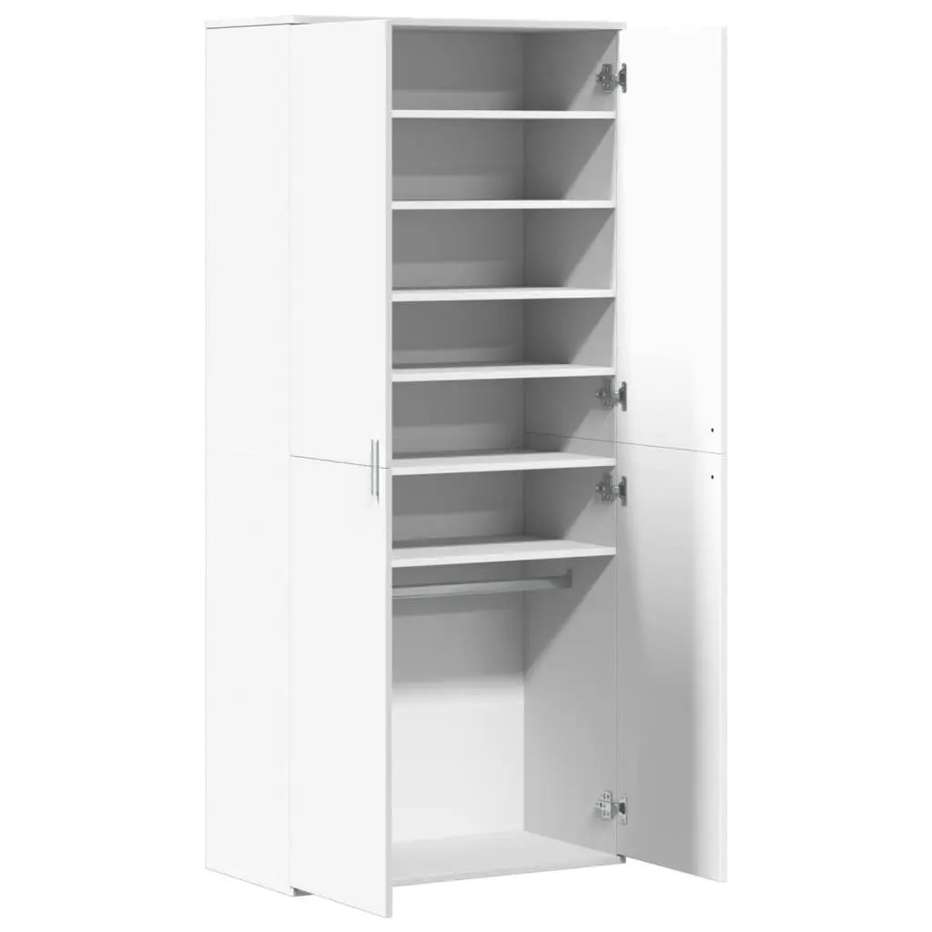 Shoe Storage Organizer White Engineered Wood Tall Wardrobe Cupboard 80x39x178cm