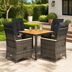 Comfort-Focused 5 Piece Outdoor Dining Set in Grey