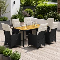7 Piece Garden Dining Set Outdoor Furniture Patio Table Chair Seating with