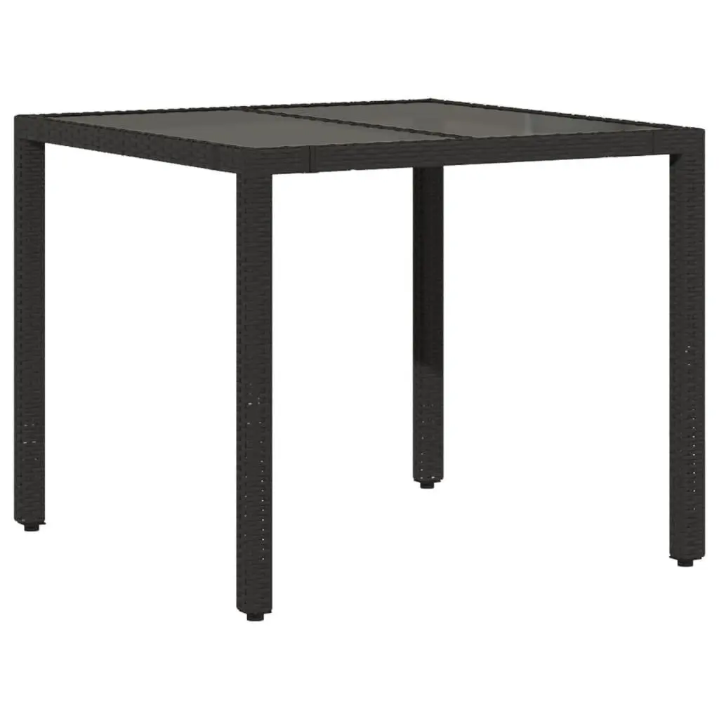 3 Piece Outdoor Bistro Set Black Poly Rattan Garden Furniture with Cushions